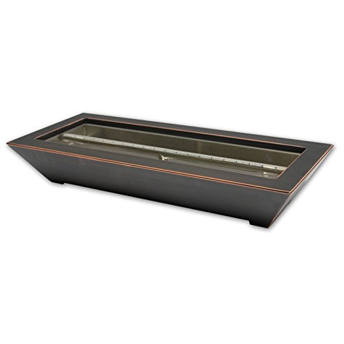 American Fireglass Paramount IndoorOutdoor Fireplace Pan Burner 24 Inch Oil Rubbed Bronze