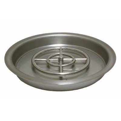 American Fireglass Round Stainless Steel Drop-In Fire Pit Burner Pan 19-Inch