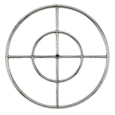 American Fireglass Stainless Steel Fire Pit Burner Ring 24-Inch