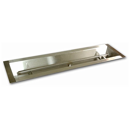 American Fireglass Stainless Steel Linear Drop-in Fire Pit Pan And Burner 36 By 6-inch