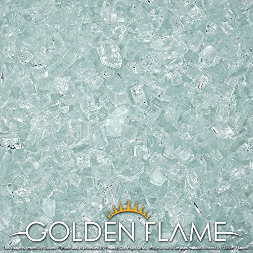 Golden Flame&reg 10-pound X 14&quot Clear Arctic Ice Glass For Fireplace Glass And Fire Pit Glass