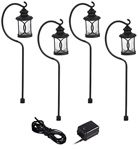 Capistrano Black 4-Path Light LED Landscape Lighting Kit