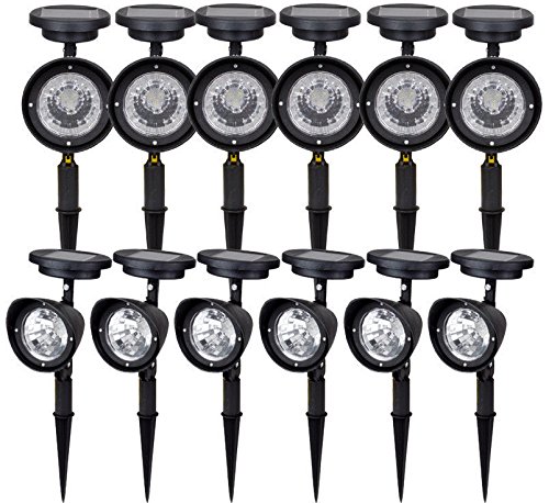 12X Garden Outdoor 3-LED Solar Spot Flood Spotlight Landscape Path Lighting Lamp