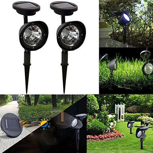 2pcs Solar Garden Outdoor Lawn Spot Lamp 3leds Spotlight Landscape Path Lighting