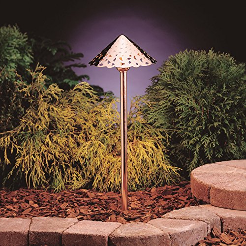 Kichler Lighting 15843CO LED Decorative Hammered Roof Low Voltage Landscape Path and Spread Light Unfinished Copper