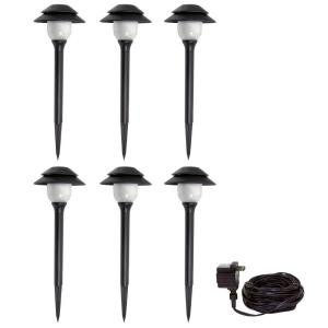 Malibu Lighting 8401299006 Malibu Landscape Lighting 06w Low Voltage Led Plastic Tier Path Light Kit Black 