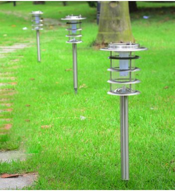 CoCo Professional Big Size Solar Powered Lawn Landscape Garden LED Path Lights Lamp Stainless Steel Waterproof for Yard Path Villa House Square Park other Public places Lighting insert