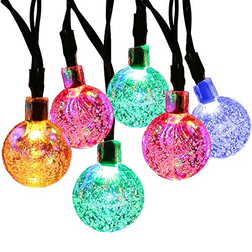 21ft 30 Led Solar String Lighting Fairy Crystal Ball Outdoor Yard Lights String For Patio Decoration Halloween