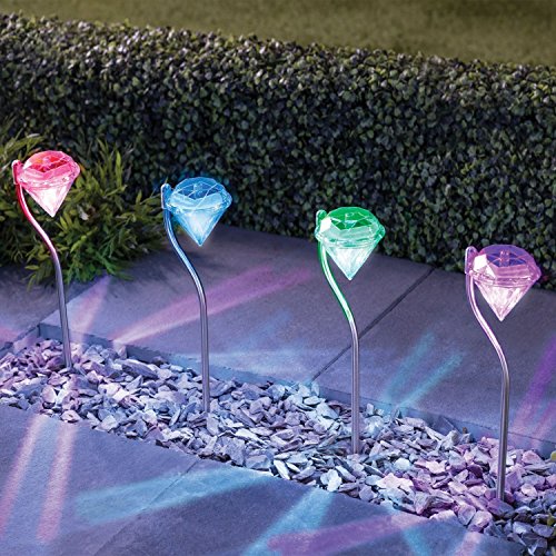 Sunstar Stainless Diamond Solar Lawn Light For Garden Led Solar Light Outdoor Yard Lighting Colorful