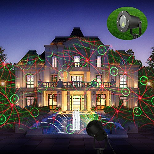 Christmas Laser Lights Hosyo 8 Patterns in 1 Laser Christmas Lights Xmas Projector Lights Lawn Lamp Garden Lamp for Christmas Decoration Outdoor and Indoor Party with Remote Control Timer
