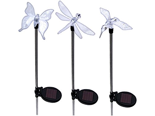 Solar Garden Stake Lights Hummingbird Dragonfly and Butterfly LED Lawn Lights 3