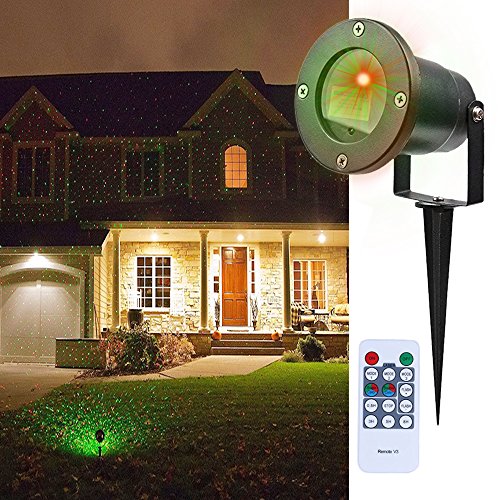 MEGAVISION IP65 Waterproof Low Voltage Star Laser Projector Outdoor Christmas Red Green Laser Landscape Lights LED Firefly Spotlight with Wireless Remote Control