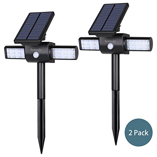 Solar Lights, Homecube Landscape Lighting Solar Garden Lights Solar Power Outdoor Lighting Rotatable 24 Leds Spotlight