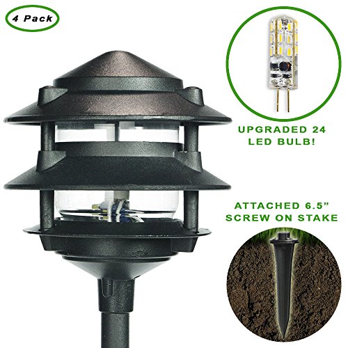 eTopLighting Super Brith 12 LED Outdoor Landscape Ground Spot Light Patio Garden Lawn Path Driveway APL1297 4 Pack