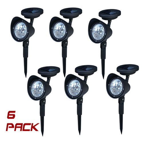 3 LED Outdoor Solar Powered Lawn Spotlight Landscape Spot Light Garden Lamp---6 PACK