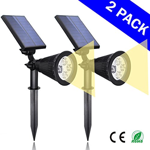 Solar Warm Lights 2-in-1 Led Outdoor Landscape Lighting - 200 Lumens Spotlightndash 2 Packndash Easy To Install Lights