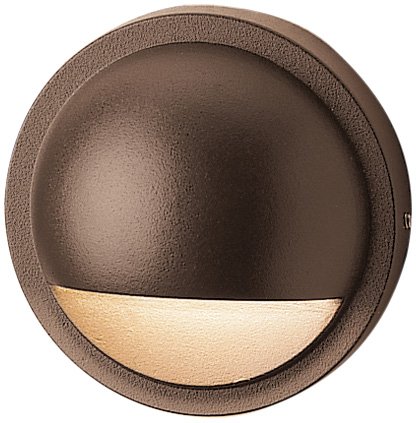 Kichler Lighting 15764AZT LED Half Moon Low Voltage Deck and Patio Light Textured Architectural Bronze with Satin-Etched Lens
