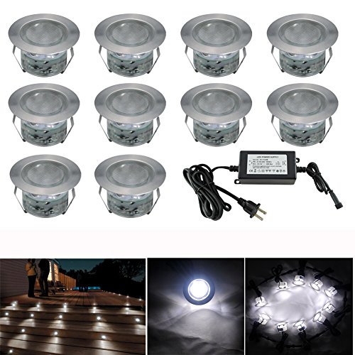 Low Voltage 10pcs Led Deck Lights Kit 1-34&quot Stainless Steel Recessed Wood Outdoor Yard Garden Decoration Lamp