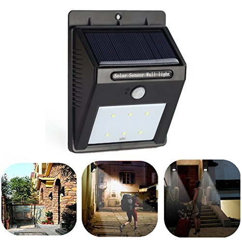 Pathway Light 6led Solar Power PIR Motion Sensor Wall Light Outdoor Waterproof Garden Lamp Low Voltage Deck Lights