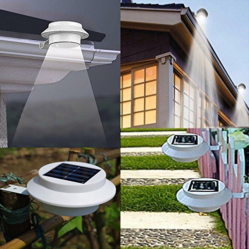Pathway Outdoor Solar Powered 3-led Wall Path Landscape Mount Garden Fence Light Lamp Low Voltage Deck Lights