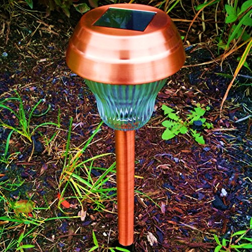 6pack Dual Color Led Copper Finish Solar Lights For Walkway Sogrand Solar Pathway Lights Set Solar Walkway Lights