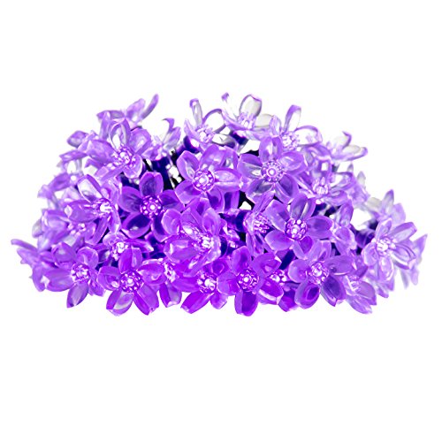 Innoo Tech Solar Outdoor String Lights 21ft 50 Led Purple Blossom Christmas Lights For Bedroomgardenwalkway