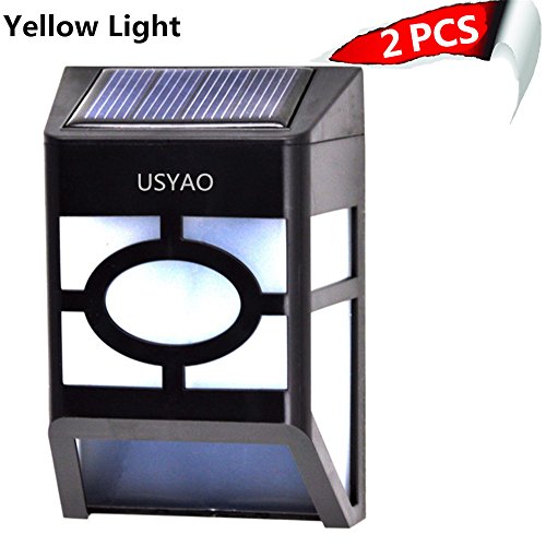 pack Of 2 Usyao Solar Powered 2 Led Landscape Wall Light Waterproof Check Pattern Decoration Of Path Pool Courtyard