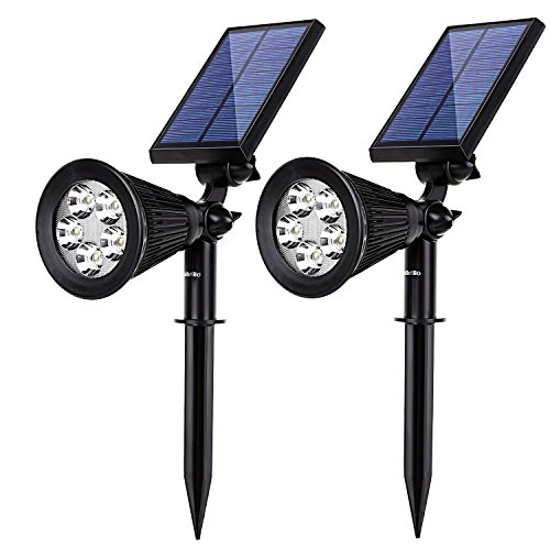 Albrillo 5 Led Solar Powered Spotlight Landscape Lights Outdoor Waterproof Wall Security Sensor Lighting For Patio