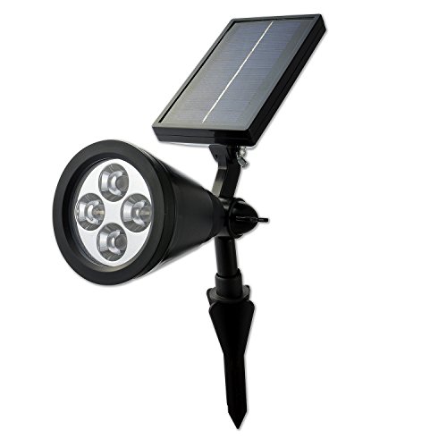 Gardenhome Solar Powered Led Outdoor Landscape Spotlight - Bright 200 Lumen Outdoor Wireless Wall Light With Led