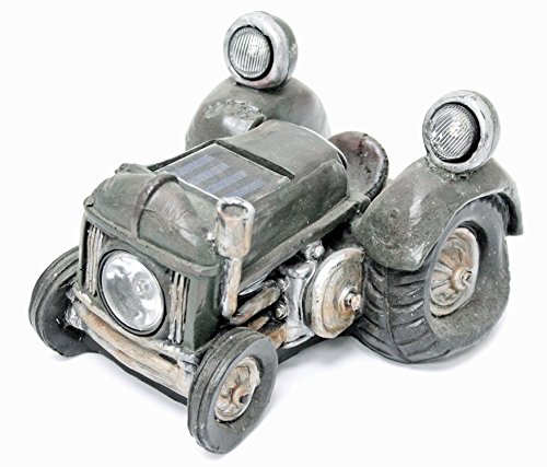 Solar Powered Vintage Tractor Vehicle Garden Decor and Path Light - Use Sun Energy for Low Voltage Landscape Accent LED Light - Unique Landscaping Lighting Designs by Perfect Life Ideas