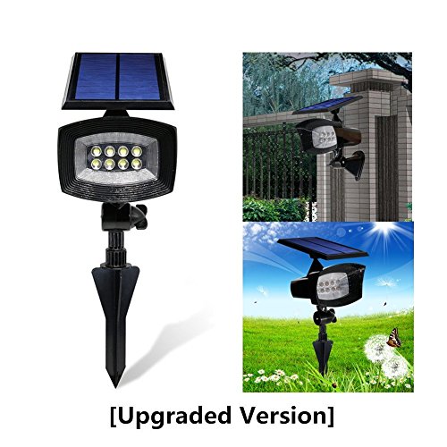 2-in-1 Solar Powered Outdoor Garden Landscape Lighting - Waterproof Security Lighting Path Lights In-ground Lights Solar Flag Pole Light for Tree Patio Deck Yard Stairs Pool Area Etc