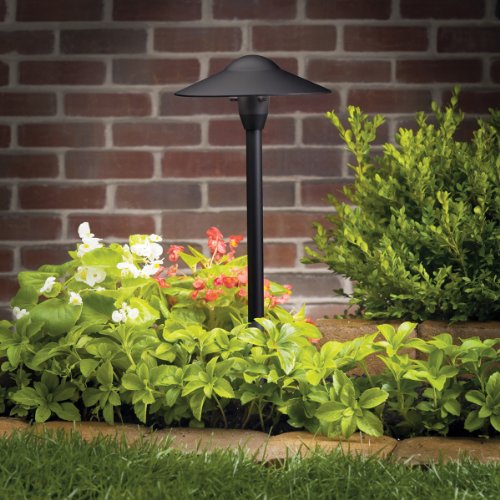 15310bkt Dome 1lt 21in Incandescentled Hybrid Lv Landscape Pathamp Spread Light Textured Black Finish