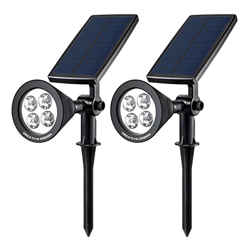 Solar Lights Creative Design Solar Spotlight Outdoor Garden Landscape Lighting 350&deg Angle Adjustable Waterproof