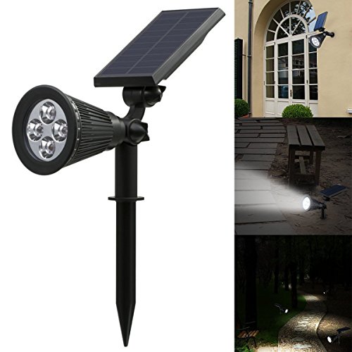 Solar SpotlightSOONHUA Waterproof Solar Powered Garden Lights Landscape LightingGarden Decorative LightsWall LightLawn LightPath LightSecurity Nights with Auto OnOff Black1