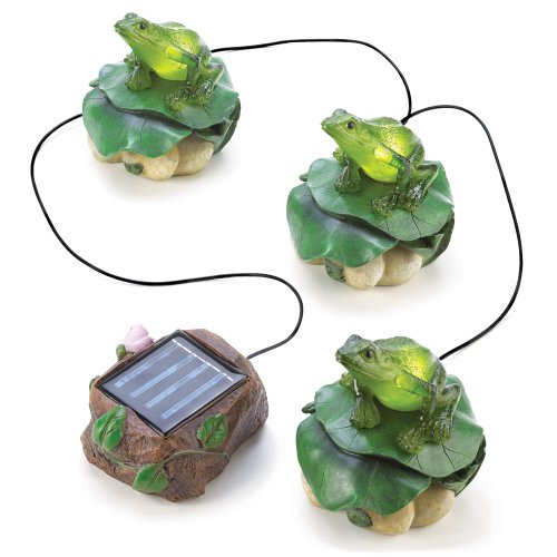 Solar Frog Trio Home Garden Path Lighting Patio Decor