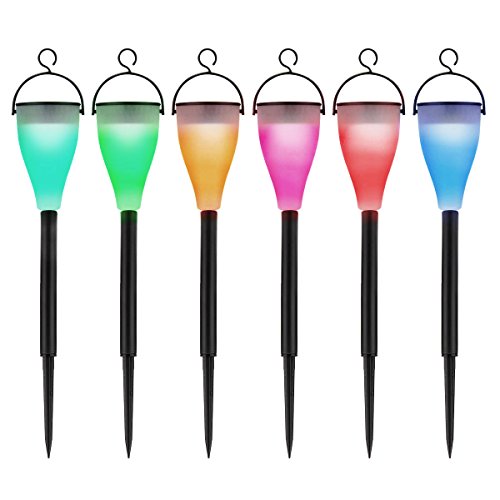 Supernight Waterproof Outdoor Solar Lights Landscape Lighting Rgb 7 Color Changing Garden Path Lights For Home