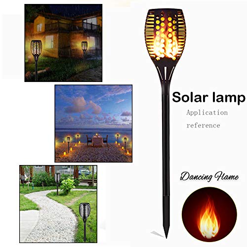 Solar Torch Lights 96 LED Outdoor Garden Light Flickering Flames Solar Lamp Spotlights Pathway Landscape Lighting Dusk to Dawn Auto OnOff Security Lighting for Path Patio Beach Driveway 124 Pack