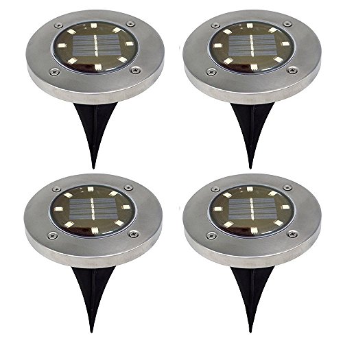 Ydida 4 Pack 8 LED Solar Power Buried Light Path Waterproof in-Ground Solar Lights Outdoor Gardern Bed Pathway Landscape Lighting Solar Powered Lamps Landscaping Lights Solar Lamp