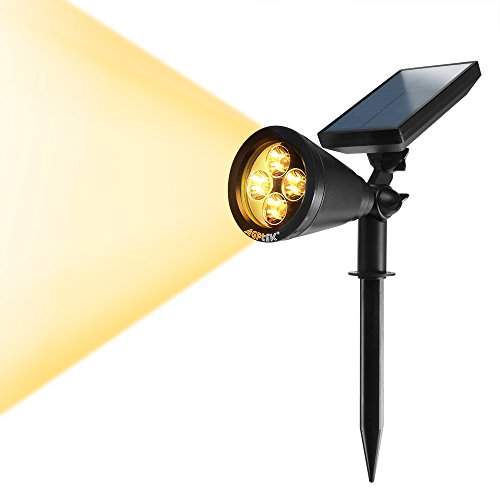 Agptek 2-in-1 Solar Powered Led Landscape Lighting Spotlight - Auto-on At Nightauto-off By Day Outdoor Wall Light