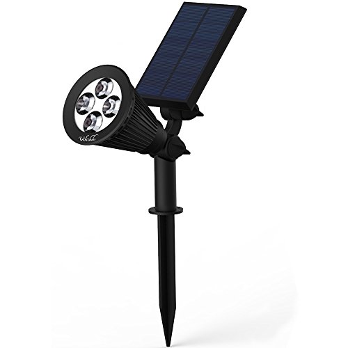 Solar Lights,solar Powered Spotlight 2-in-1 Adjustable 4 Led In-ground Light Landscape Wall Light Waterproof Security