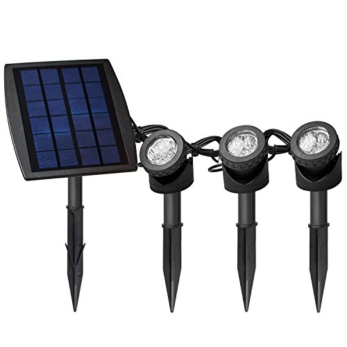 SolarStar Solar Powered RGB LED Landscape Spotlight Outdoor Security Night Light Solar Fish Tank Light Adjustable Lighting Angle Pack of 3  MulticolorStake 4pcs