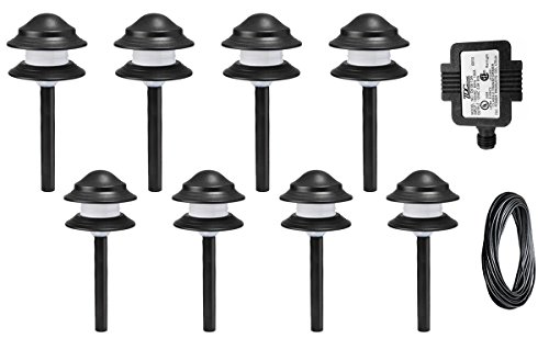 Moonrays 95561 Led Low Voltage 9 Lm Tier Path Light Kit 8-pack Black