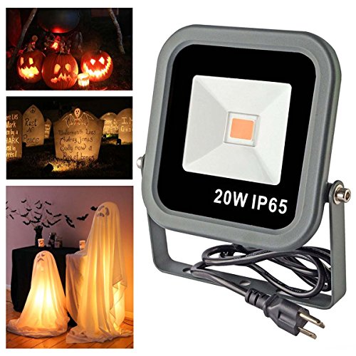 Ticoze Landscape Lights 20w Led Flood Light 1800k-2300k Amber Glow Waterproof For Halloween Garden Patio Outdoor