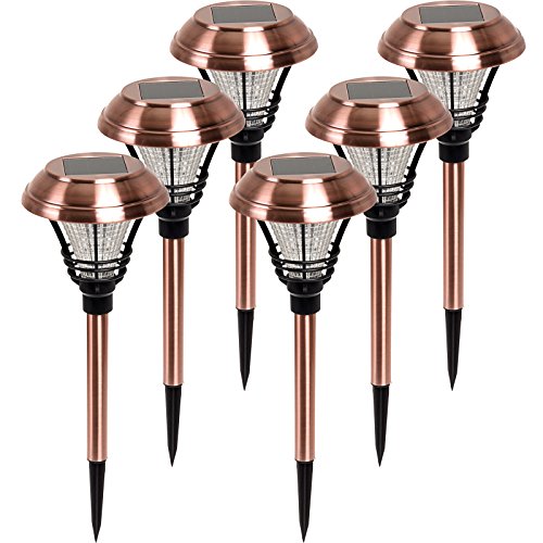 Westinghouse Kenbury Led Outdoor Garden Solar Path Lights copper 6 Pack