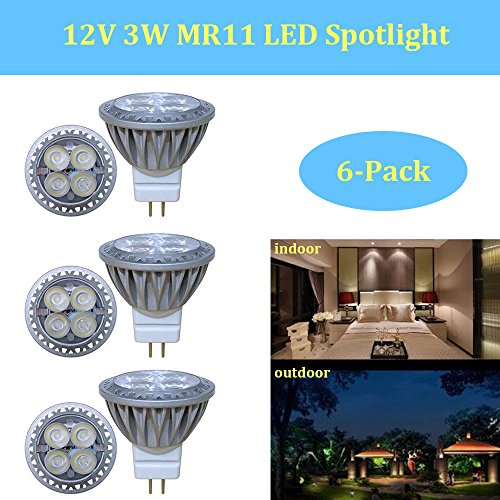 Makergroup Low Voltage Lighting 12VACDC MR11 Gu40 Bi-pin LED Bulb Lamp Spotlight 15W-35W Halogen Replacement for Indoor and Outdoor Landscape Lighting 6 Warm White