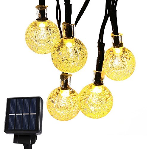 Solar String Lightscmyk 20 Feet 30 Leds Ip44 Waterproof Crystal Ball Led String Lights For Outdoorgardenpatio