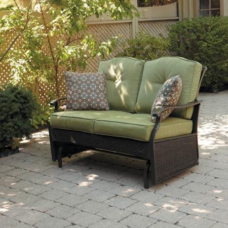 Better Homes and Gardens Providence Outdoor Glider Bench Green Seats 2