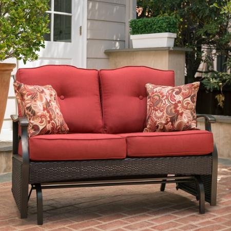 Better Homes and Gardens Providence Outdoor Glider Bench Red Seats 2