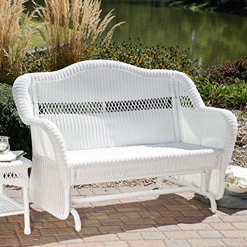 Coral Coast Casco Bay Resin Wicker Outdoor Glider Loveseat