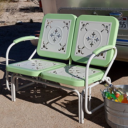 Coral Coast Paradise Cove Retro Metal Outdoor Glider Loveseat